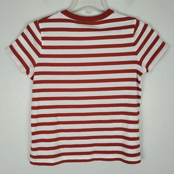 Madewell Size XS NEW Northside Vintage Tee in Sid Stripe Short Sleeve Red White - Picture 3 of 12